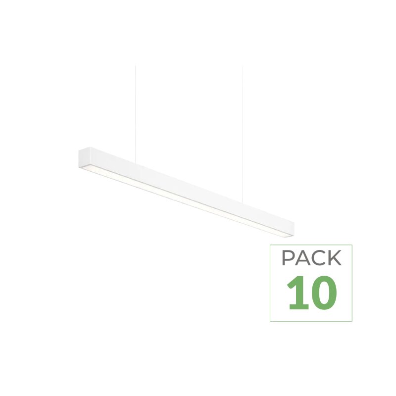 Pack de 10 - Suspension Linéaire LED 150cm 48W Interconnectable BLANC - Garantie 5 ans
