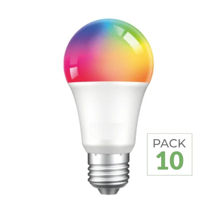Pack de  10 - Ampoule LED Connectée Wifi E27 4.5W G45 RGBW