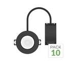 Pack de 10 - Spot LED étanche encastrable Dimmable CCT 6W Noir IP65