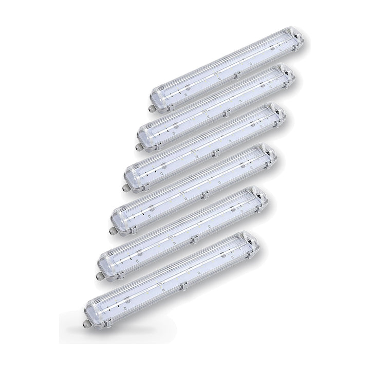 Kit de Réglette LED IP65 + 2 Tube Néon LED 150cm T8 22W - Pack de 6