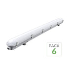 Pack of 6 - LED fixture 120cm 22/28/34/40W adjustable waterproof CCT