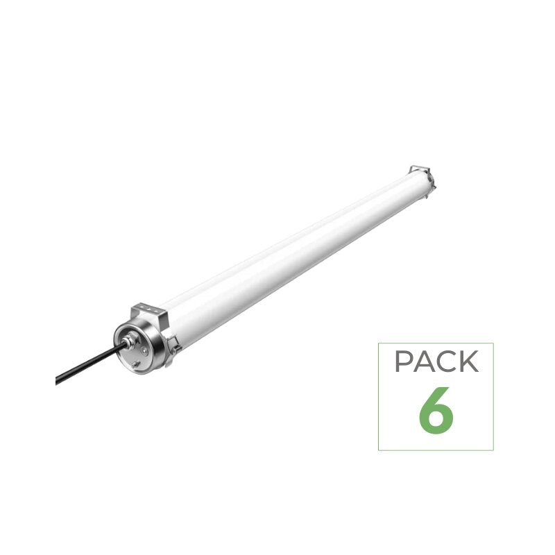 Pack de 6 - Réglette LED Étanche 120cm 40W IP69K - Garantie 5 ans