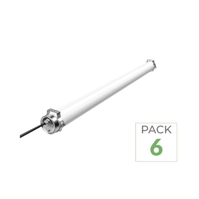 Pack de 6 - Réglette LED Étanche 150cm 60W IP69K - Garantie 5 ans