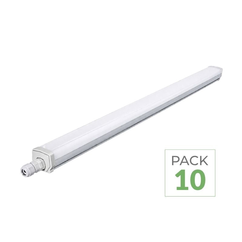 Pack de 10 - Réglette LED Étanche 150cm 53W 135lm/W Interconnectable
