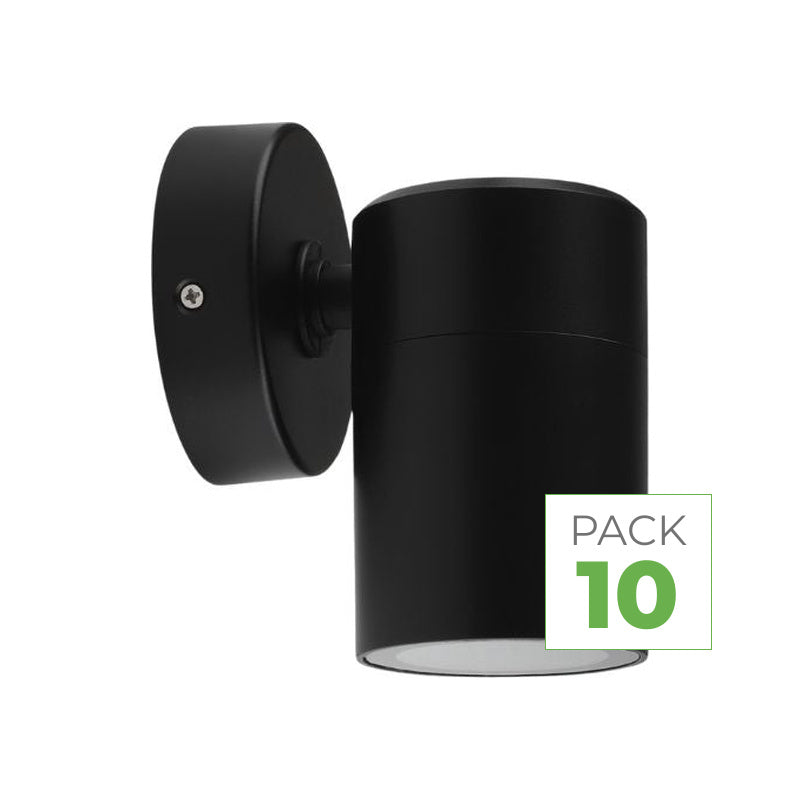Applique murale LED Noire IP65 GU10 - Pack de 10