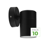 Applique murale LED Noire IP65 GU10 - Pack de 10