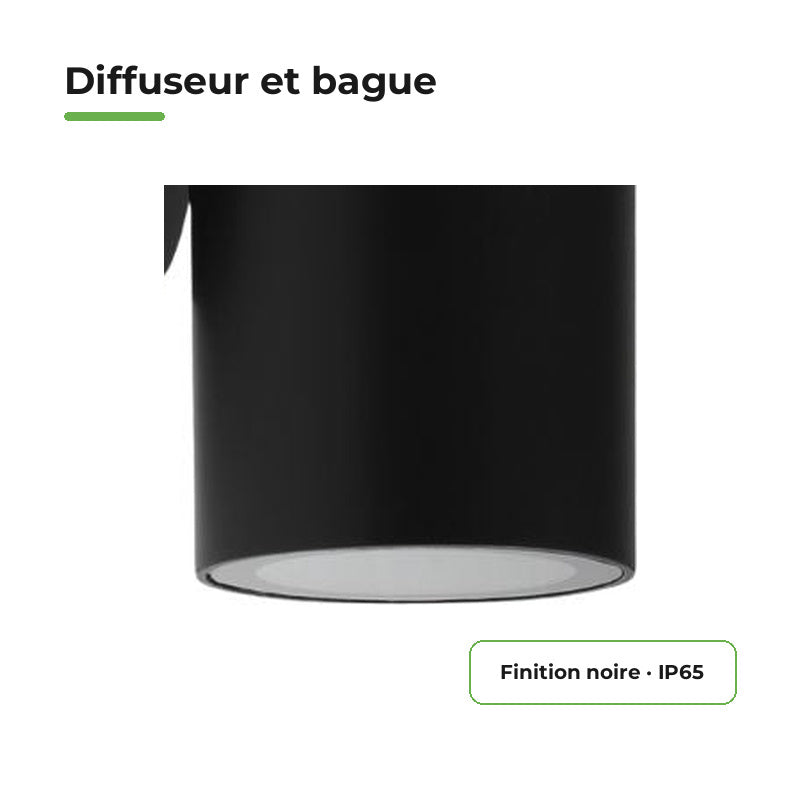 Applique murale LED Noire IP65 GU10 - Pack de 10
