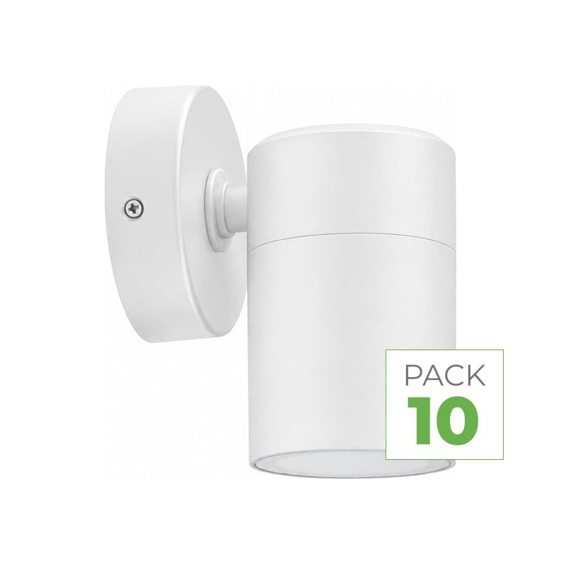Applique Murale Blanche IP65 pour Ampoule GU10 - Pack de 10 – vue produit