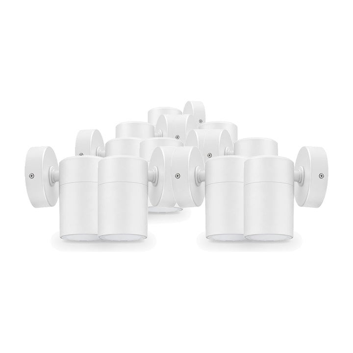 Applique Murale Blanche IP65 pour Ampoule GU10 - Pack de 10