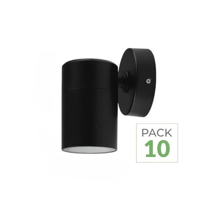 Pack de  10 - Applique murale LED Noire IP65 GU10