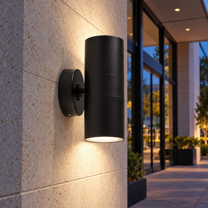 Pack of 10 - Black Wall Light IP65 Double Beam GU10