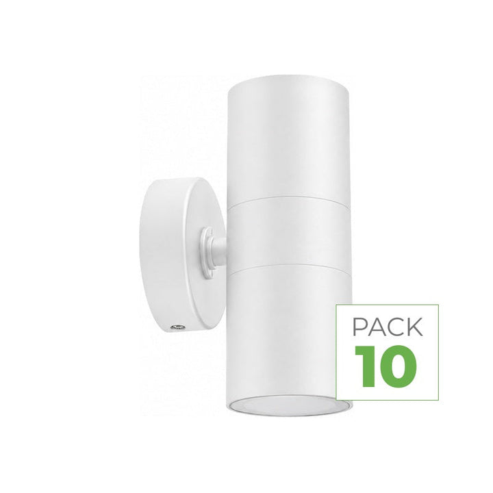 Applique Murale Blanche IP65 Double Faisceau GU10 - Pack de 10 – vue produit