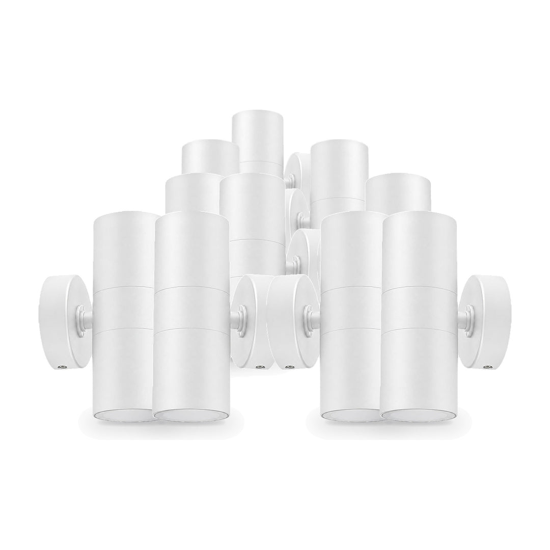 Applique Murale Blanche IP65 Double Faisceau GU10 - Pack de 10