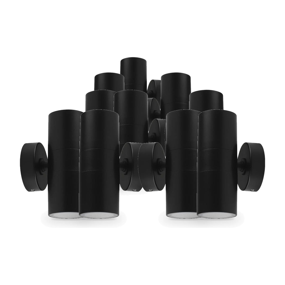 Applique Murale Noire IP65 Double Faisceau GU10 - Pack de 10