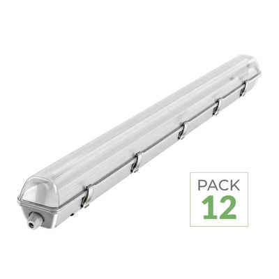 Pack de 12 - Kit de Réglette LED étanche + Tube Néon LED 150cm T8 22W