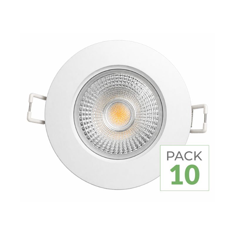 Pack de 10 - Spot LED Encastrable 5W IP65 Ø72mm Blanc