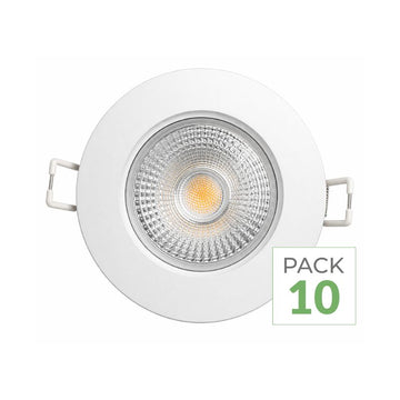 Pack de 10 - Spot LED Encastrable 5W IP65 Ø72mm Blanc