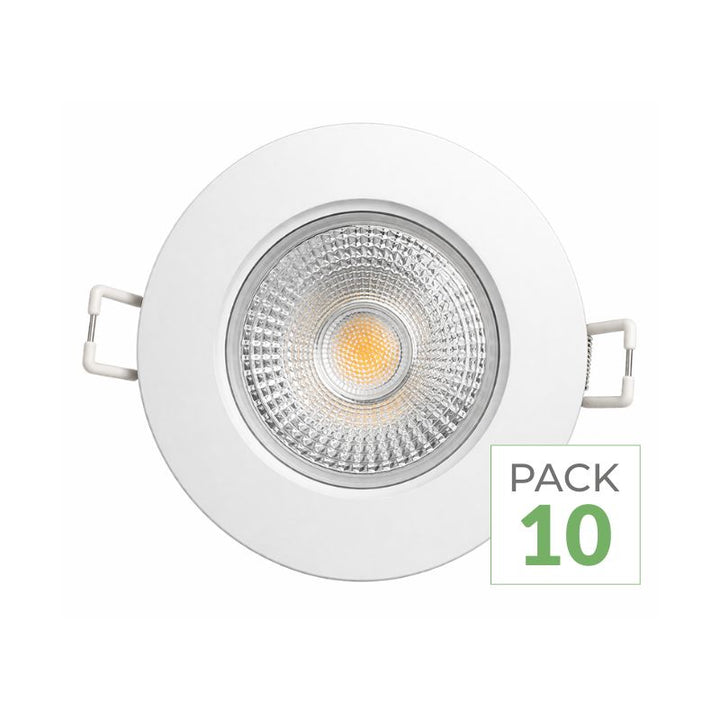 Pack de 10 - Spot LED Encastrable 5W IP65 Ø72mm Blanc