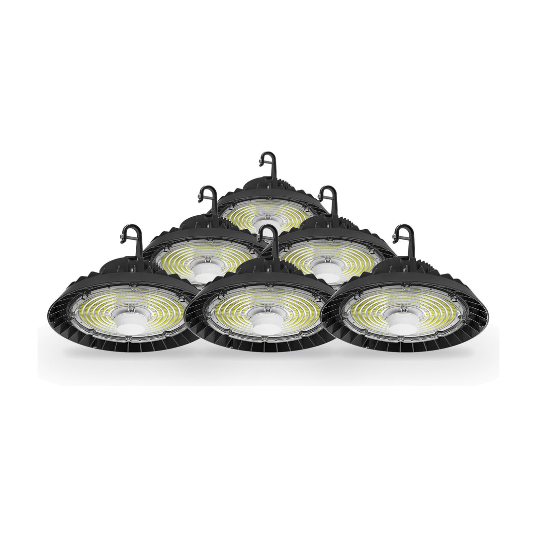 Pack de 6 - Supension Industrielle UFO Dimmable 150W-200W-250W 187lm/W avec détecteur de mouvement