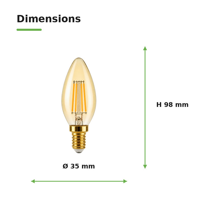 Ampoule à filament LED E14 dimmable 4W C37