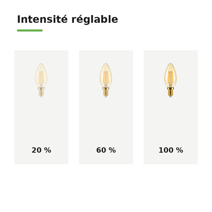 Ampoule à filament LED E14 dimmable 4W C37