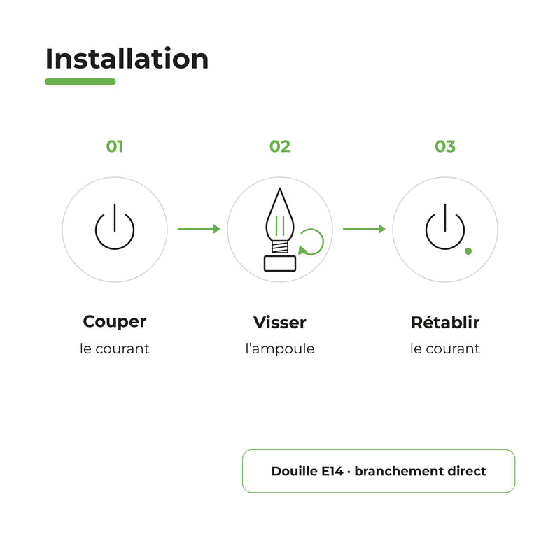 Ampoule LED Filament Dimmable E14 4W Ambrée C37 - Pack de 10
