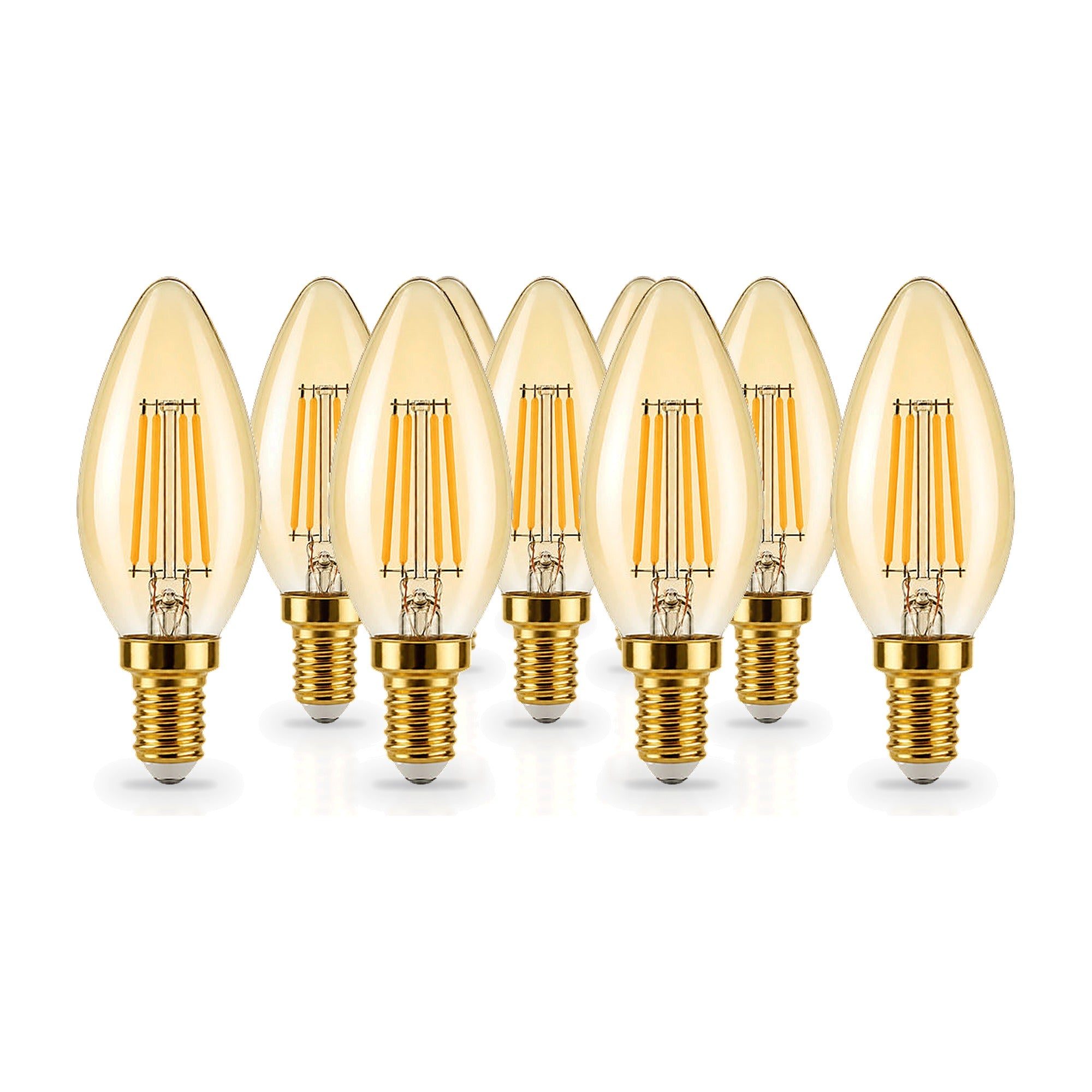 Ampoule LED Filament Dimmable E14 4W Ambrée C37 - Pack de 10