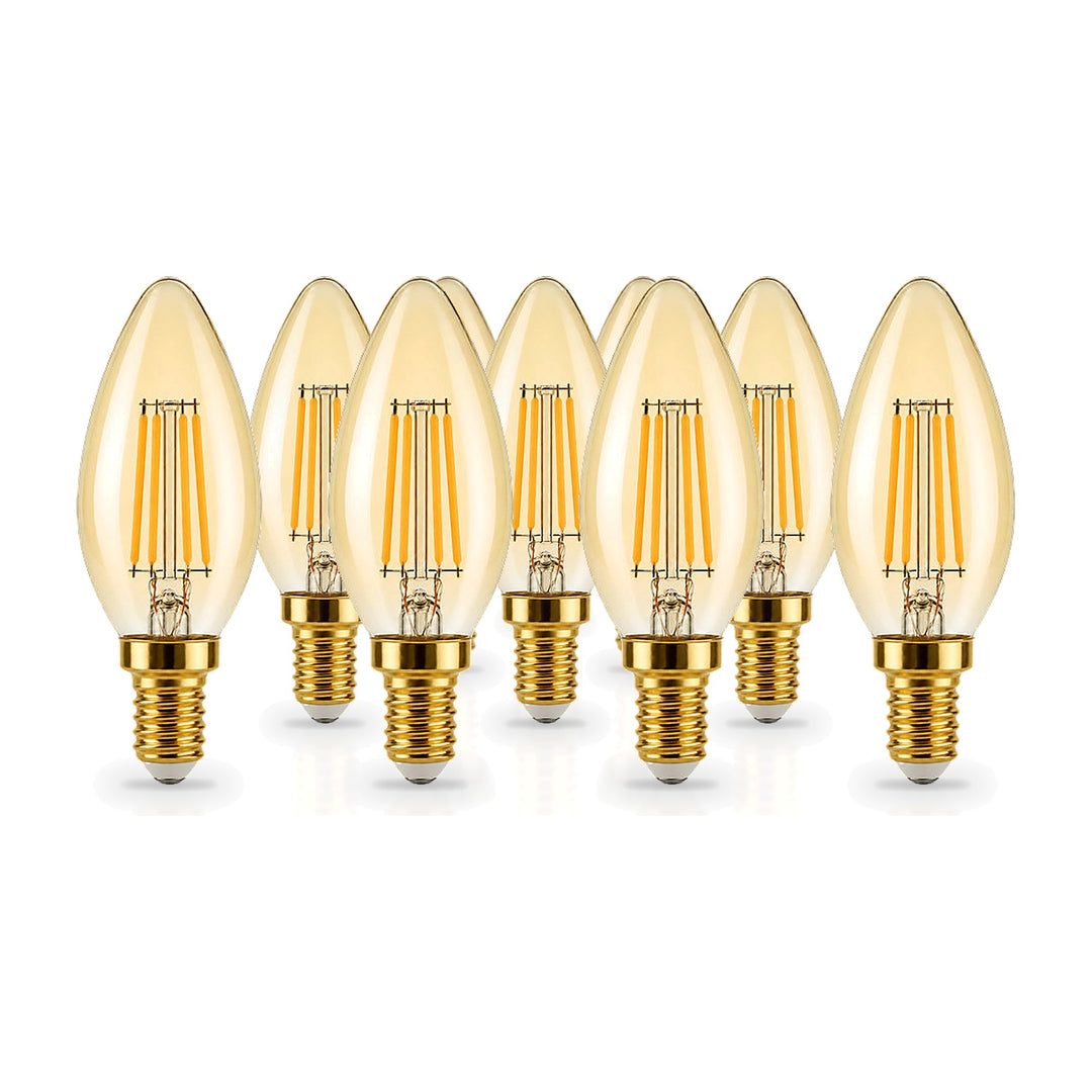 Ampoule LED Filament Dimmable E14 4W Ambrée C37 - Pack de 10