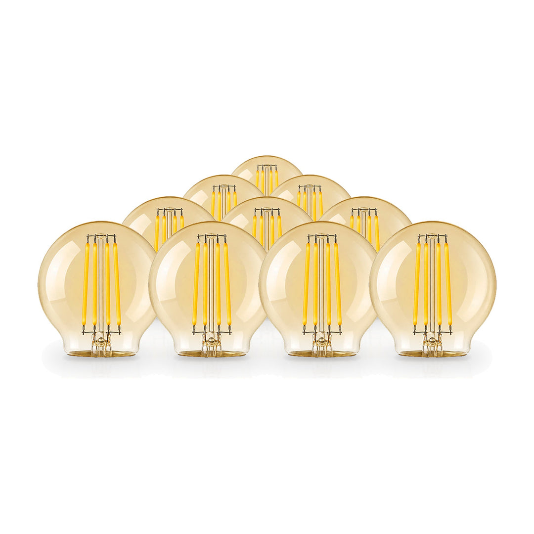 Ampoule LED Filament E27 4W Ambrée G45 - Pack de 10