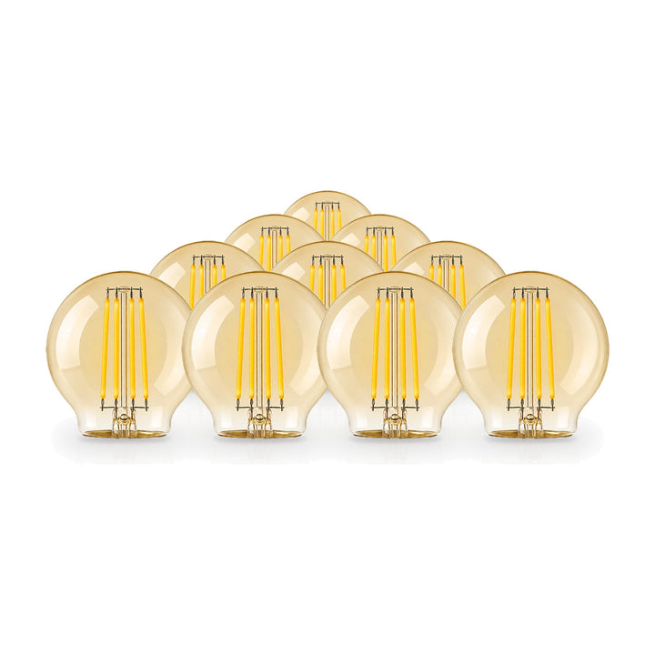 Ampoule LED Filament E27 4W Ambrée G45 - Pack de 10