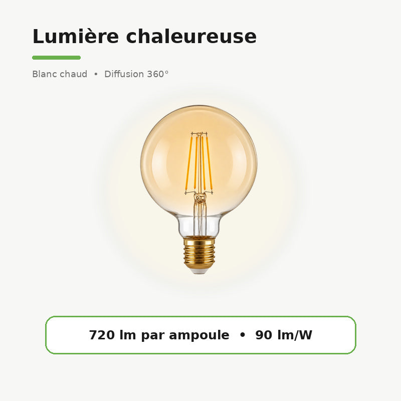 Ampoule LED E27 G95 8W
