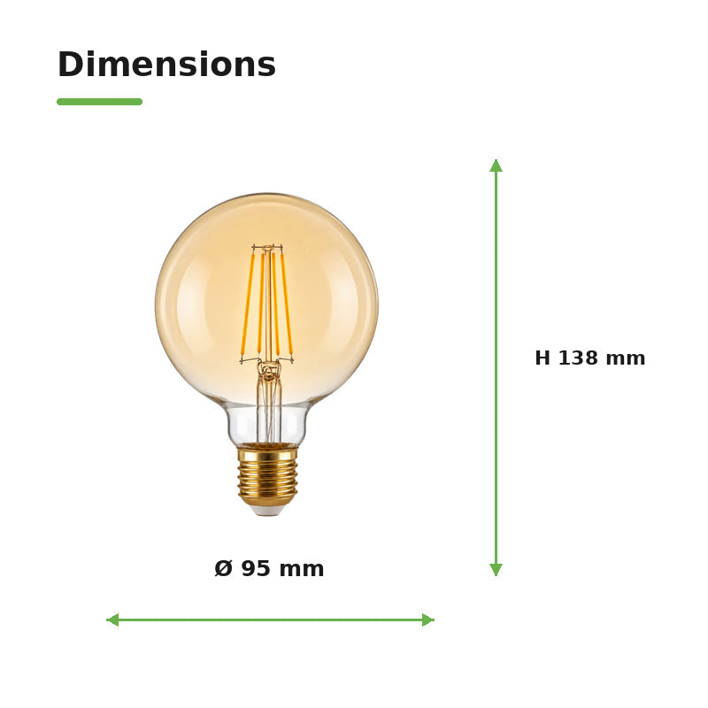 Ampoule LED E27 G95 8W