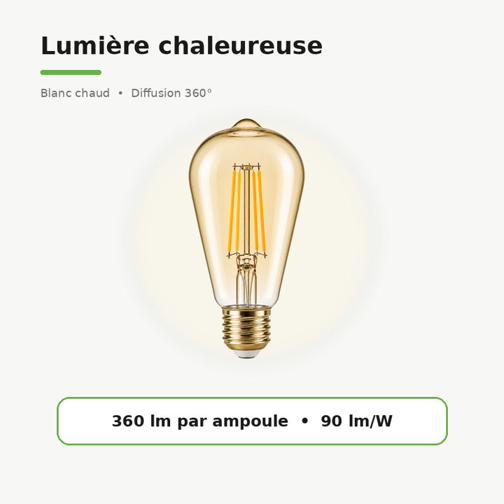 Ampoule LED E27 à filament 4W ST64