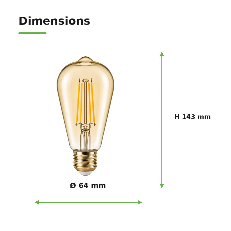 Ampoule LED E27 à filament 4W ST64
