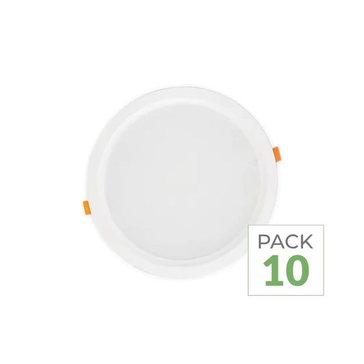 Pack de 10 - Spot LED Encastrable Plat Étanche 30W BLANC Transformateur Intégré