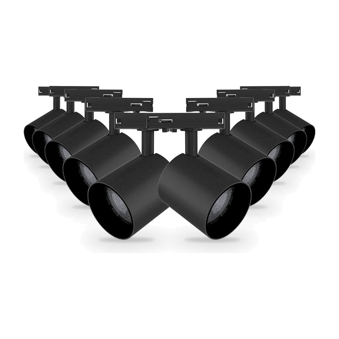Pack 10 Spot LED sur Rail Monophasé 24W Dimmable TRIAC 36° Noir