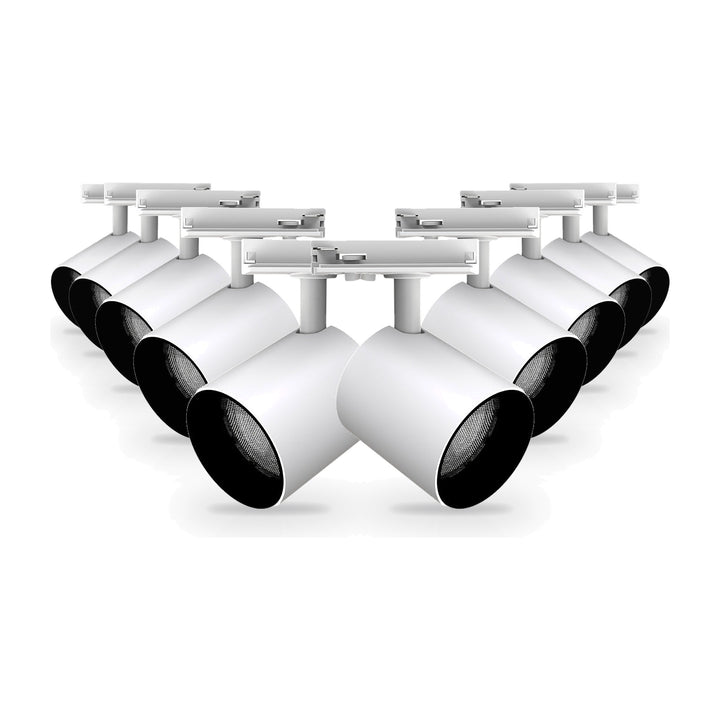 Pack 10 Spot LED sur Rail Monophasé 24W Dimmable TRIAC 36° Blanc