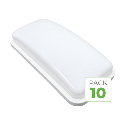 Applique LED Murale 20W Rectangulaire CCT IP65 - 3000K/4200K/6400K - Pack de 10