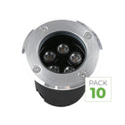 Pack de 10 focos empotrables de exterior 5W IP67 220V suelo 30° Ø80