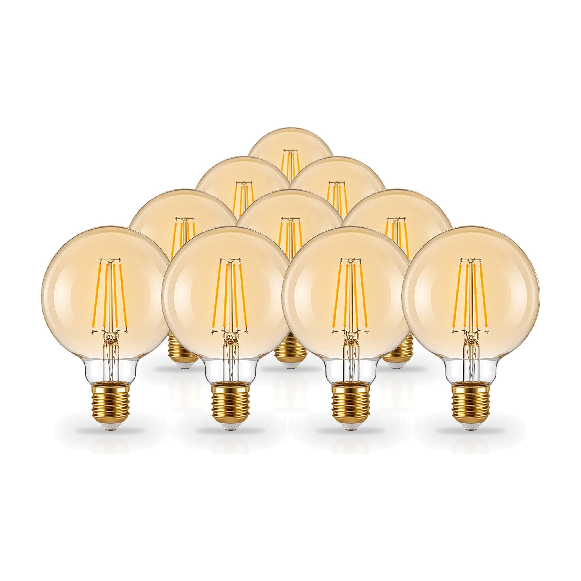 Ampoule LED Filament Connectée Wifi E27 4W Ambrée G95 CCT - 2700K/6500K - Pack de 10