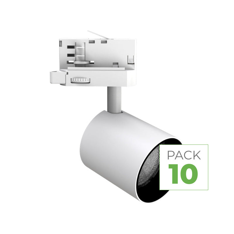 10-pack 24W TRIAC Dimmable LED Track Spotlight, Three-Phase, 36°, White