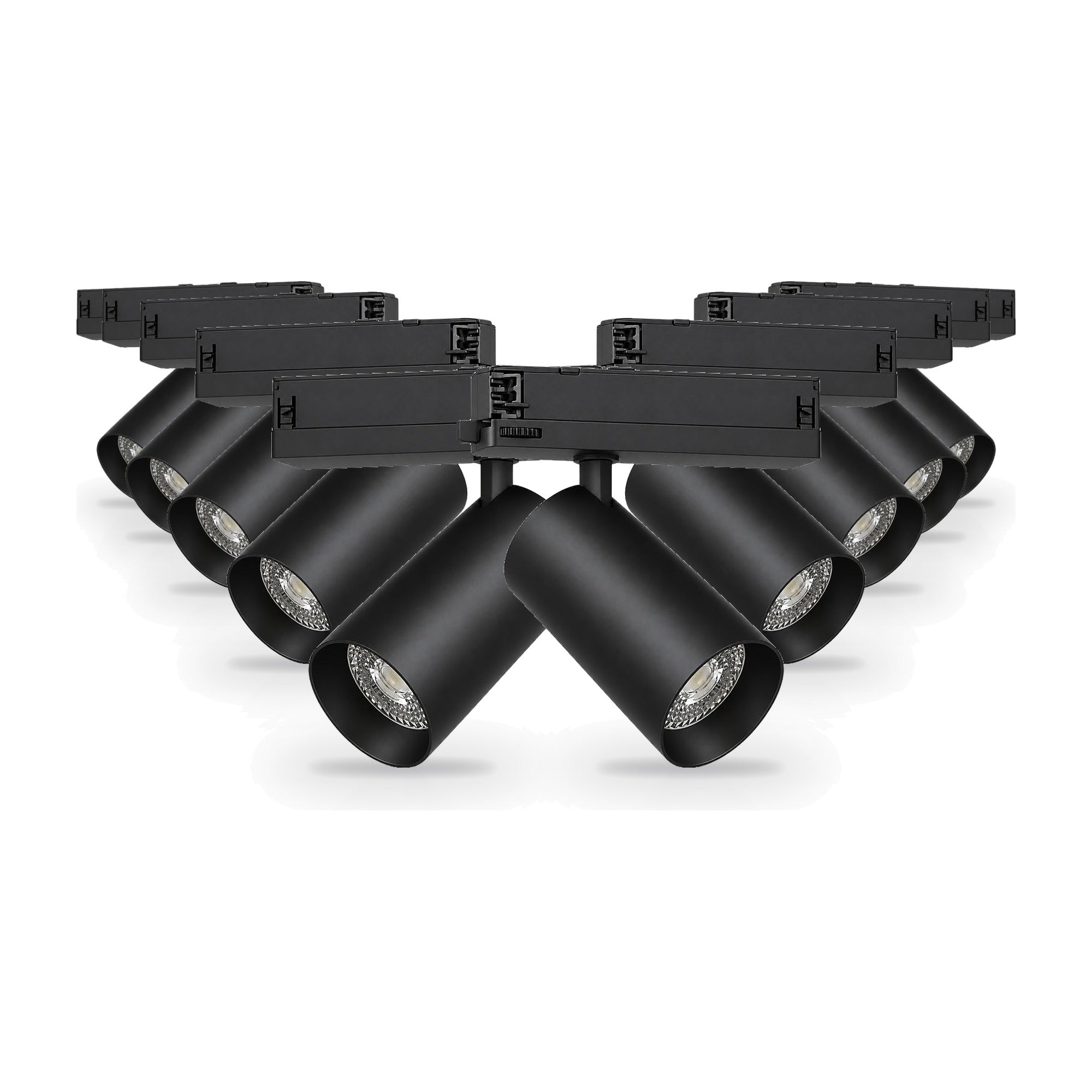 Pack de 10 - Spot LED sur Rail COB Triphasé 10W 36° Noir - Garantie 5 ans