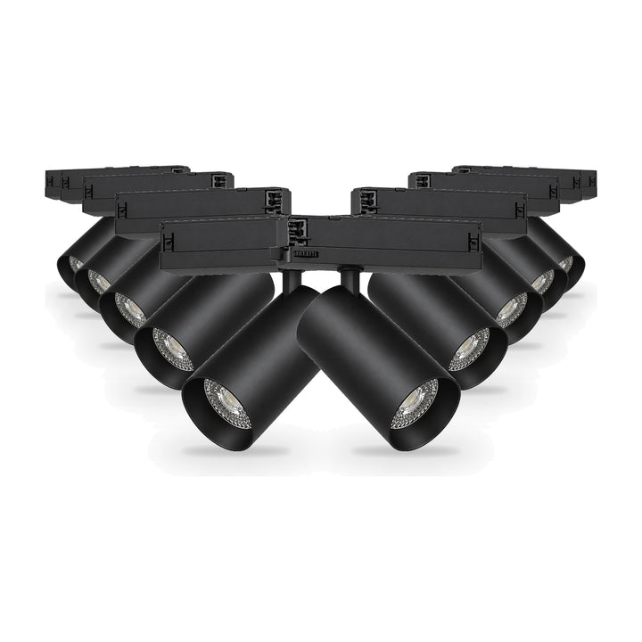 Pack de 10 - Spot LED sur Rail COB Triphasé 10W 36° Noir - Garantie 5 ans