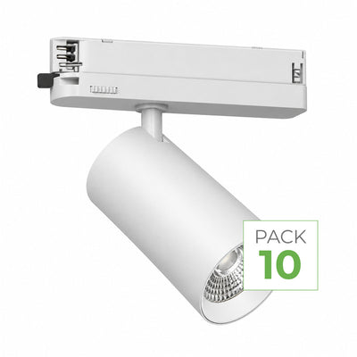 Set van 10 - COB-ledspot voor 3-fasenrail 10W 36° wit - 5 jaar garantie