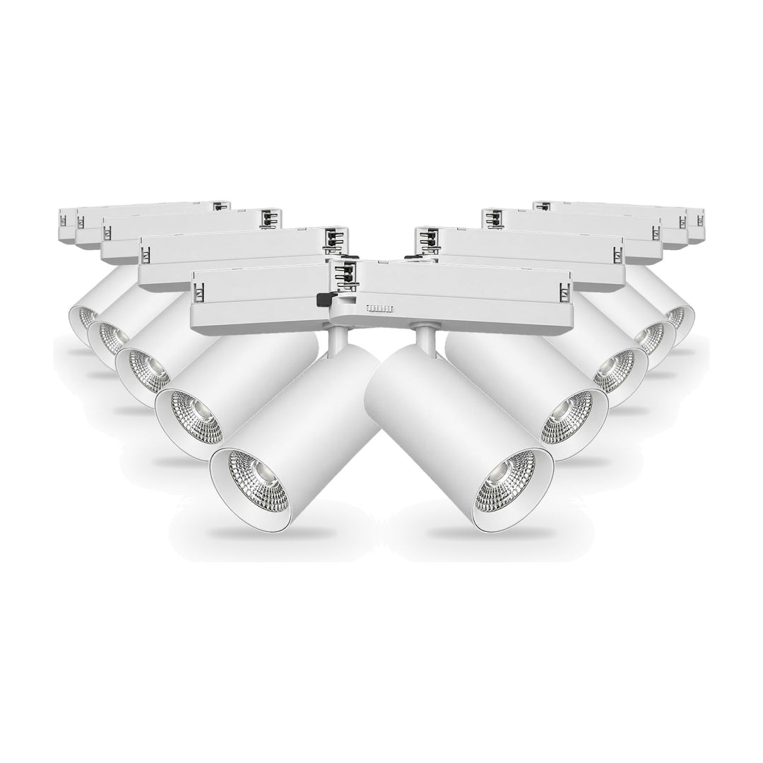 Pack de 10 - Spot LED sur Rail COB Triphasé 10W 36° Blanc - Garantie 5 ans