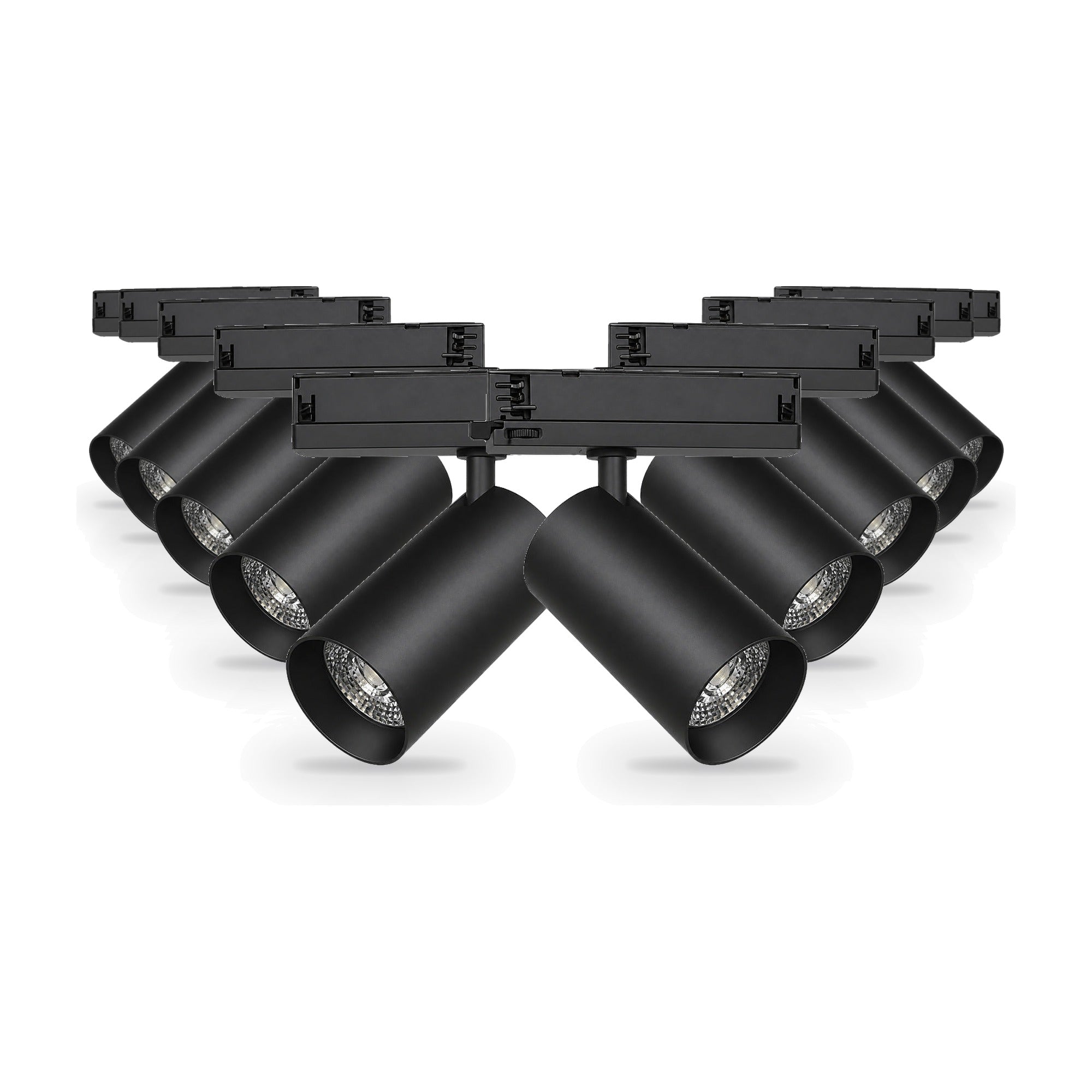 Pack 10 Spot LED sur Rail COB Triphasé 30W 36° Noir - Garantie 5 ans