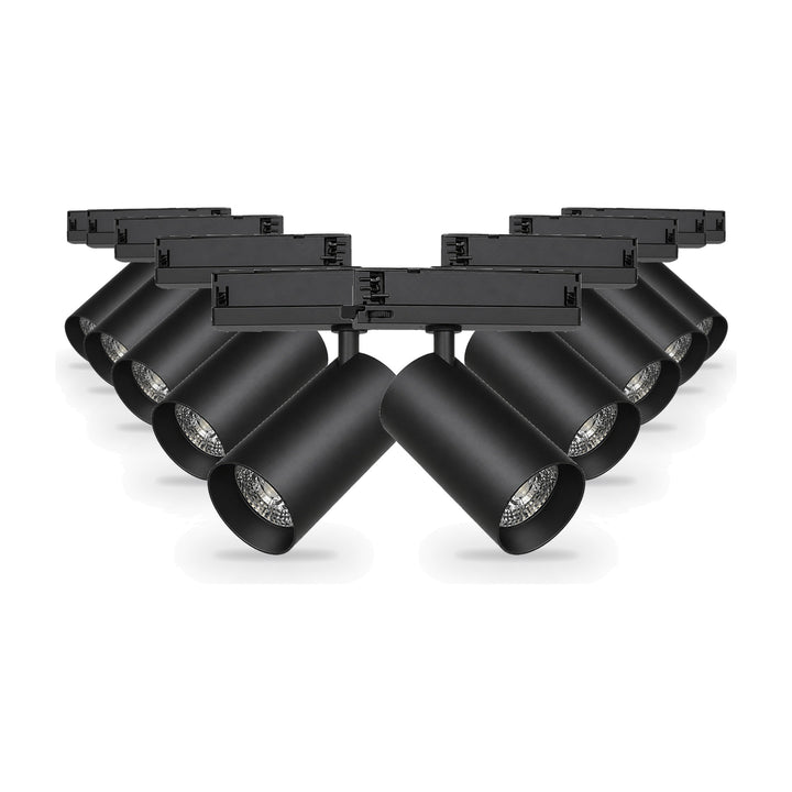 Pack 10 Spot LED sur Rail COB Triphasé 30W 36° Noir - Garantie 5 ans