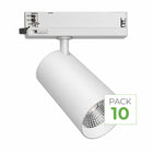 Set van 10 COB-ledrailspots driefasig 30W 36° wit - 5 jaar garantie