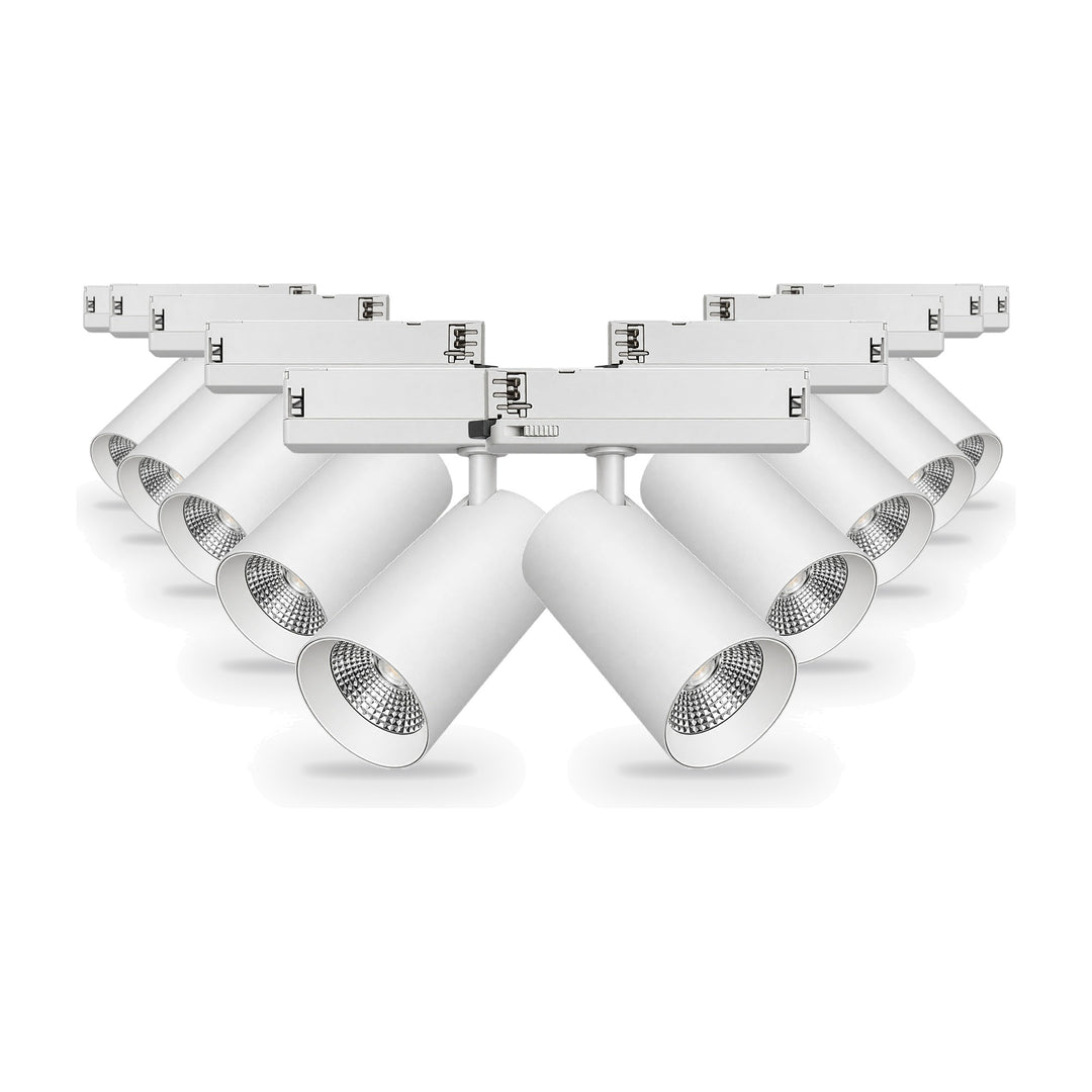 Pack 10 Spot LED sur Rail COB Triphasé 30W 36° Blanc - Garantie 5 ans
