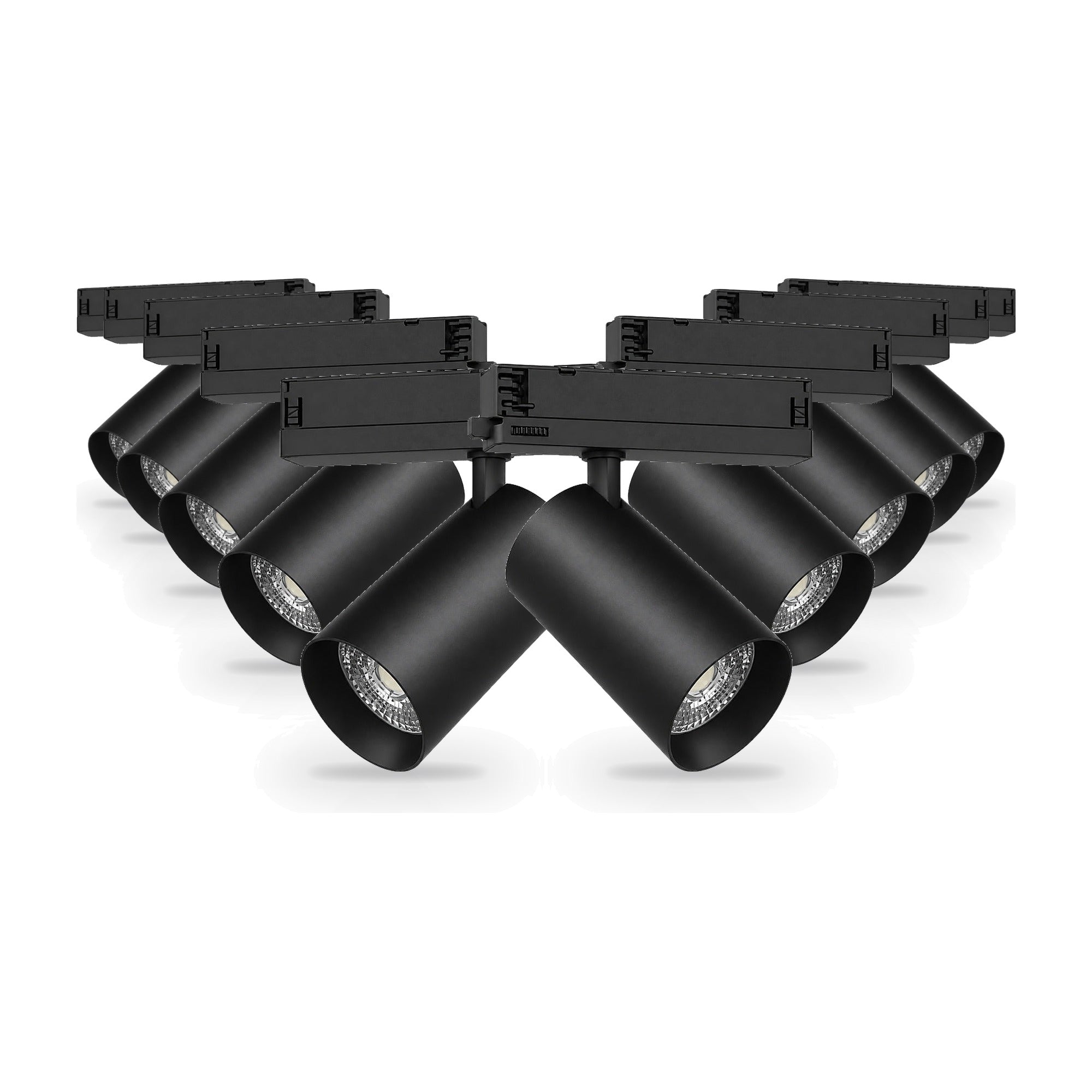 Pack 10 Spot LED sur Rail COB Triphasé 40W 36° Noir